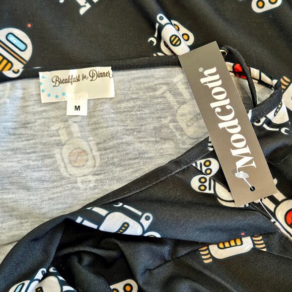 Modcloth x Breakfast for Dinner Sleep Bright Nightgown Robot Print Womens Medium - Picture 4 of 6